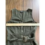 Who What Wear  Women's M Linen Blend Dark Green Sleeveless V Neck Jumpsuit Photo 2