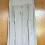 Vintage CDC Mixed Media Sleeveless Maxi Dress Size 8 Neutral Lagenlook Minimal Photo 0