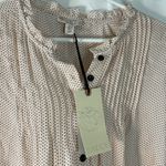 Eliane Rose  Light Pink Black Dotted Swiss Pin Tuck Placket Tunic Blouse‎ Size L Photo 1