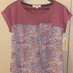 Rewind NWT  Color Block/Floral Pocket Tee - size small Photo 0