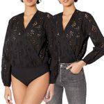 AllSaints Amara Broderie Bodysuit Black V Photo 1