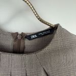 ZARA  Plaid Brown 3/4 Sleeve Sheath Dress - Size - XS Photo 5