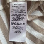 Ann Taylor  Striped Smoked back square neck Tan & White Balloon Sleeve Top Sz L Photo 7