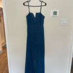 Pink Lily  Classic Blue Denim jumpsuits wide leg Photo 2