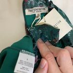 Romeo + Juliet Couture NWT Dark Green Floral Crochet Mini Skater Dress Long Balloon Puff Sleeve New Photo 3
