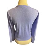 New Moves Vintage Violet Blue Floral Beaded Button Front Cardigan Size Large Photo 6