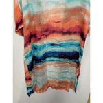 Mix It Women's Shawl Kimono Open Front Swimsuit Cover Up Orange Blue One Size Size undefined Photo 3