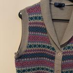 Vintage sweater vest fair isle women’s large Gray Photo 2