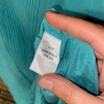 Anokhi Aqua Blue Silk 3/4 Sleeve Quarter Zip Tunic Blouse Women's Size Small Photo 5