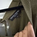 Central Park West Dark Green Oversized Distressed Women's Sweater by Photo 3