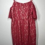 City Chic  Lace Whisper Dress Size L/ 20 Raspberry Nude Midi Photo 5