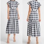 EXPRESS x Ladygang The Great Nightingale Navy Gingham Plaid Maxi Dress size 00 Photo 1