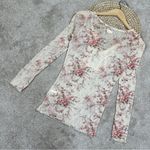 Denim & Supply Ralph Lauren Henley Sheer Lace Delicate Floral Top Cottagecore SP Pink Size undefined Photo 5
