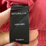 Stella Carakasi 100% Linen Berry Natural Lux City Pants, Size L, Like New Pink Size L Photo 4