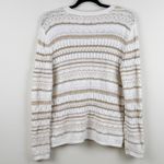 Liz Claiborne  LizSport Women's Medium White Beige Open Knit Pullover Sweater Photo 5