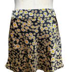 Free People Phoebe Daisy Print Mini Skirt Black Orange Size 2 Photo 3