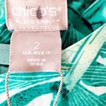 Chico's Black Label Tropical Print Dress Size 12 White Green Botanical NWT Cruise Photo 4