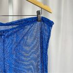 Women's Large Vibrant Sheer Blue Pants Vacation Pool Coverup Rave Concert Print Photo 3
