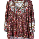 Jane + Delancy Red Floral Tassel V Photo 0