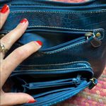 VINTAGE TEAL FAUX SNAKESKIN CROSSBODY PURSE Blue Photo 2