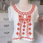 Illa Illa Top Wrap Open Back Embroidered Womens L Shirt Photo 3