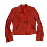 Truth And Pride Perforated Mesh Orange Real Leather Moto Jacket M Photo 6