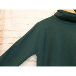 NSF Mock Turtleneck Long Sleeve Fleece Sweater Pullover High Low Green Womens S Photo 1