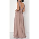 Lulu's Heavenly Hues Taupe Gown Maxi Long Dress MEDIUM NWT‎ Eveningwear Tan Photo 4