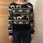 Nasty Gal Reindeer Fringe Knit Sweater Photo 0
