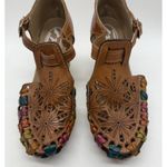 Artesanias Itzel Shoes Womens Size 7 Brown Wedge Heels Mexican Leather Sandals Photo 1