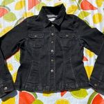 Vtg Kikit Jeans Washed out black denim jean jacket Size M Photo 0