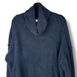 Aerie  NWOT Midnight Black Raw Hem Ribbed Butter Soft Chenille Turtleneck Sweater Photo 2