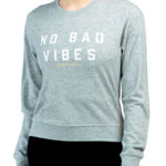 Spiritual Gangster Heather Grey  No Bad Vibes Crewneck NEW Photo 0