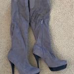 Luxury Rebel Tall Gray Suade Boots Sz 7 Photo 3