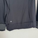 Lululemon Think Fast Hoodie Pullover Womens Size 4 Black White Sweater Stripe Photo 10