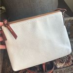 Dooney & Bourke Authentic  White Pebbled Leather Logo zip top crossbody Photo 4
