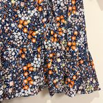 Talbots Dress Midi Blue 3/4 Sleeve Ditsy Floral Belted Shirt Dress Cotton 14 Photo 4