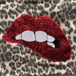 Vanilla Bay leopard print sequin lips graphic print t-shirt, size 1X Photo 5