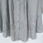 Rose + Olive  S Taupe Cut Work Trim Top Photo 2