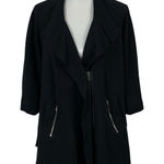 John Mark  Jacket Small Black Zip Up Blazer Classic Career Chic Stretch Photo 0