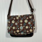 Dickies Messenger Brown Retro Circle Print Shoulder Laptop School Travel Tote Photo 3