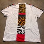 BORN FLY Embroidered White Animal Print Streetwear Womens TShirt Size 2X Photo 4