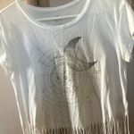 American Eagle FINAL MARKDOWN  White Short Sleeve Fringe Tee medium Photo 1