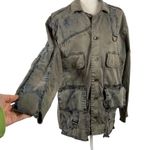 True Religion Women's Military Green Distressed Parka Jacket Size Large Photo 8