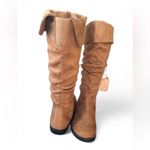 Vepose Women’s Camel Knee High Comfortable Boots Suede Slouch Flat Boots Sz 6. Tan Photo 7