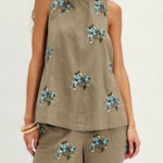 Free People  Strada Set NWT S $128 Floral Embroidered Tank Top and Shorts Photo 0
