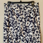 Ralph Lauren Vintage Lauren Women's Sz 12 Floral Casual Stretch Capri Pants Navy Photo 12