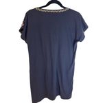 Johnny Was Johnny‎ Was Short Sleeve Navy Tunic Shirt Embrodiered Dress, Small Photo 3