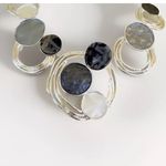 Boutique Chunky Necklace Set womens jewelry earrings Silver Black Gray Photo 5