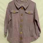 Soft Surroundings Soft Surroundings Terry Knit Button Front Shirt Jacket Shacket Lavender Size PM Photo 0